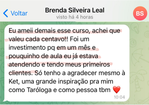 Depoimento aluna